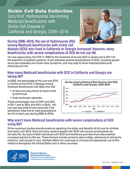 CDC’s Sickle Cell Data Collection (SCDC) Data Brief: Hydroxyurea PDF thumbnail