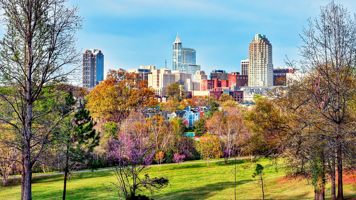 Skyline of a city in North Carolina