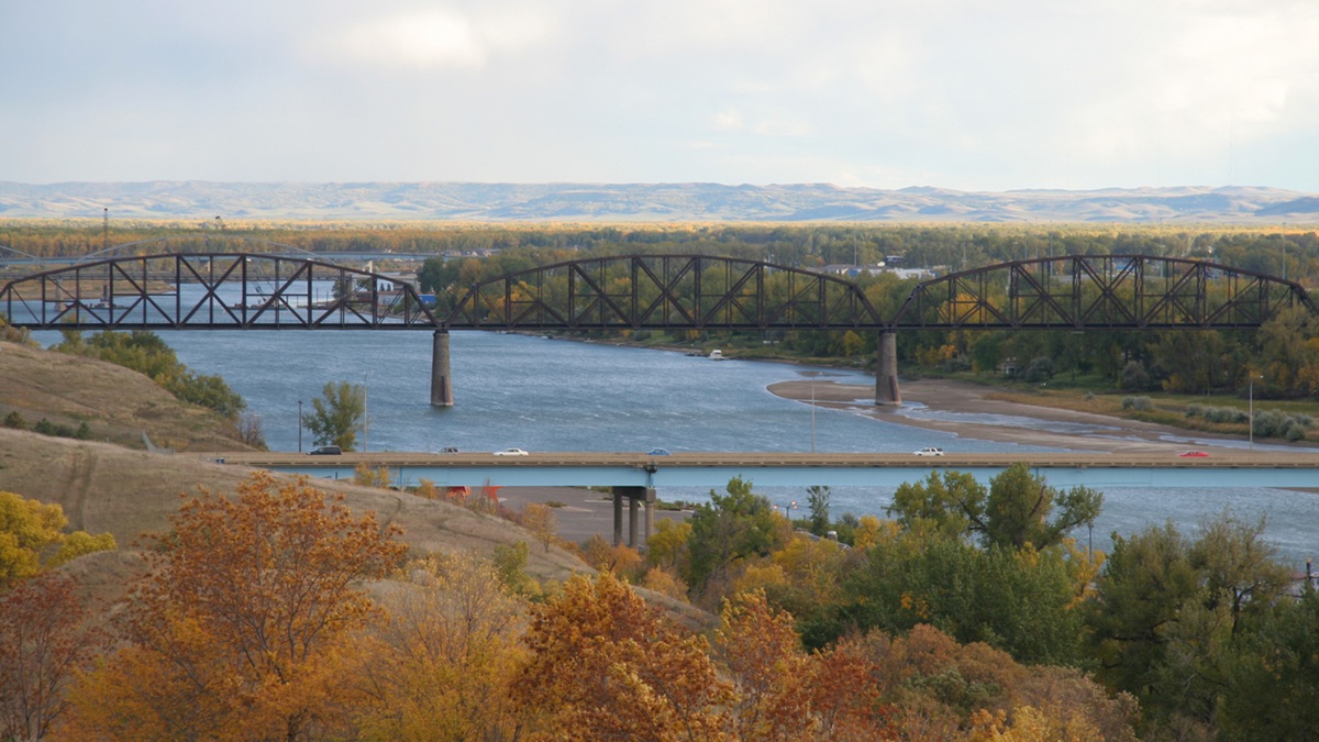 Skyline of a city in North Dakota