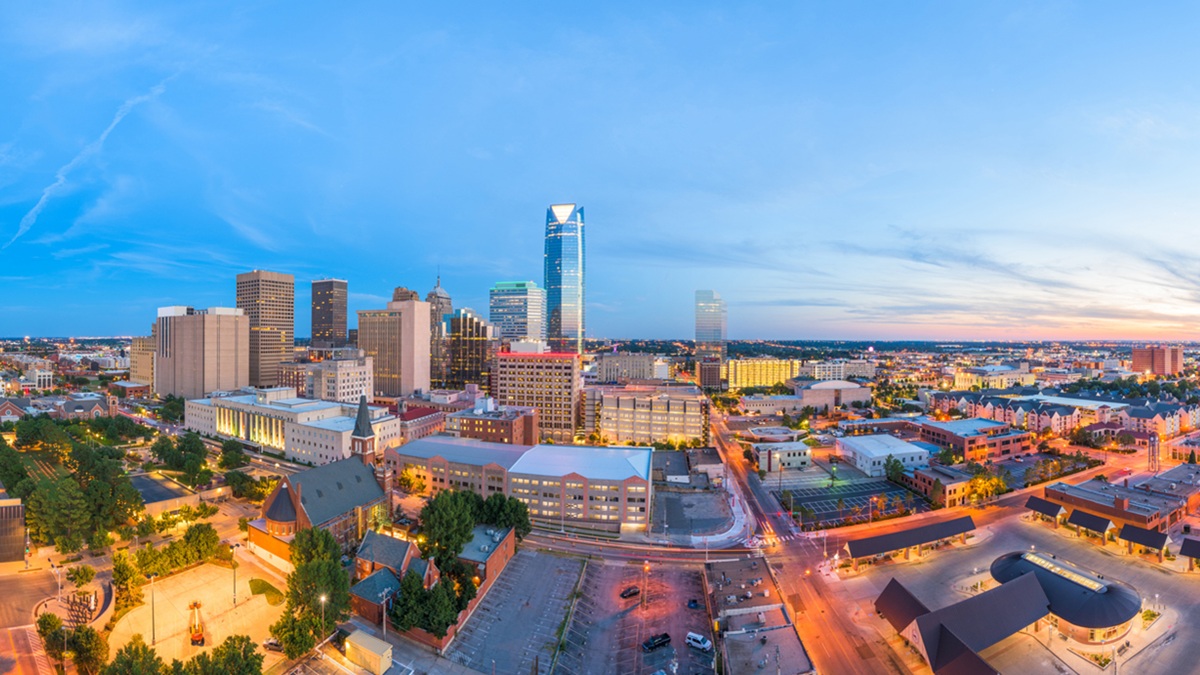 Skyline of a city in Oklahoma