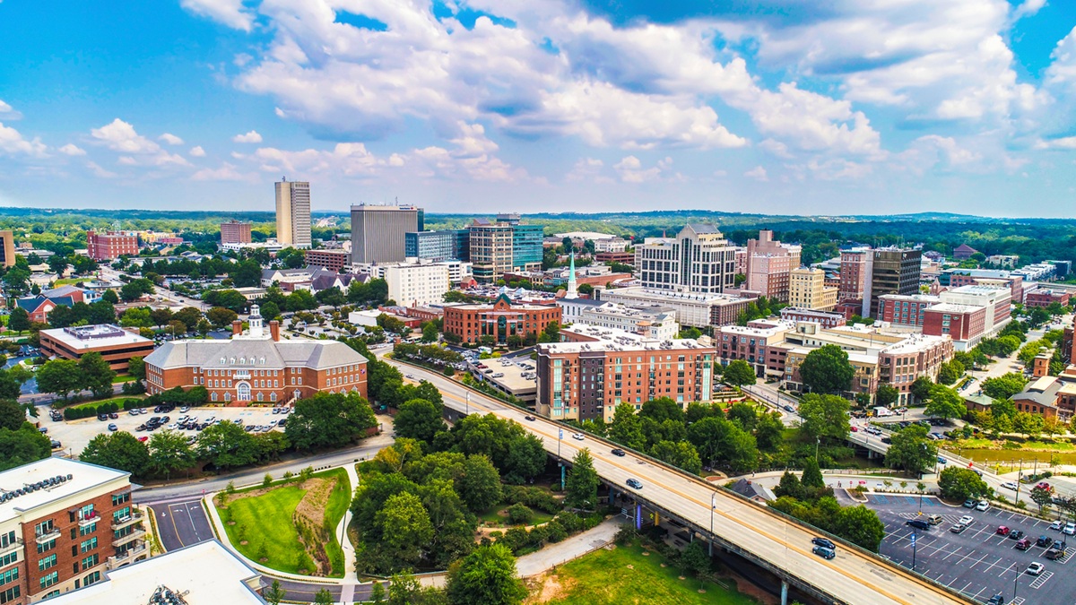 Skyline of a city in South Carolina