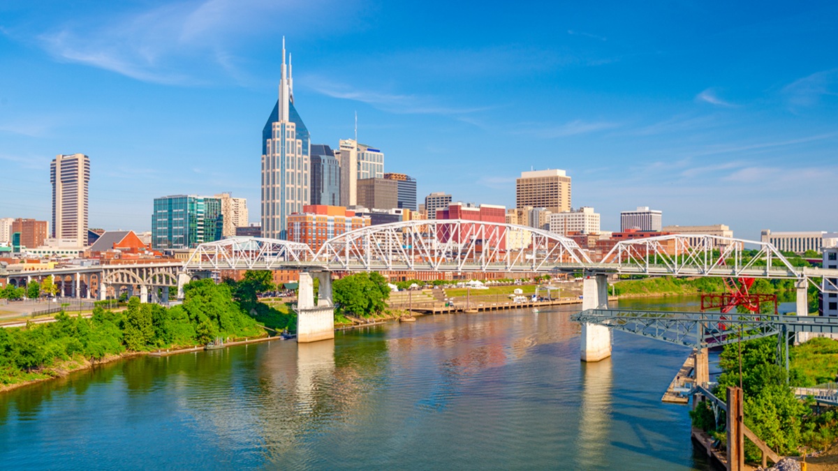 Skyline of a city in Tennessee