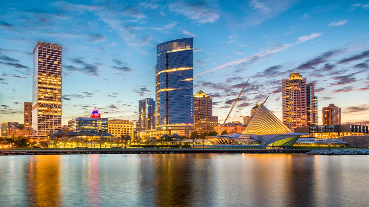 Skyline of a city in Wisconsin