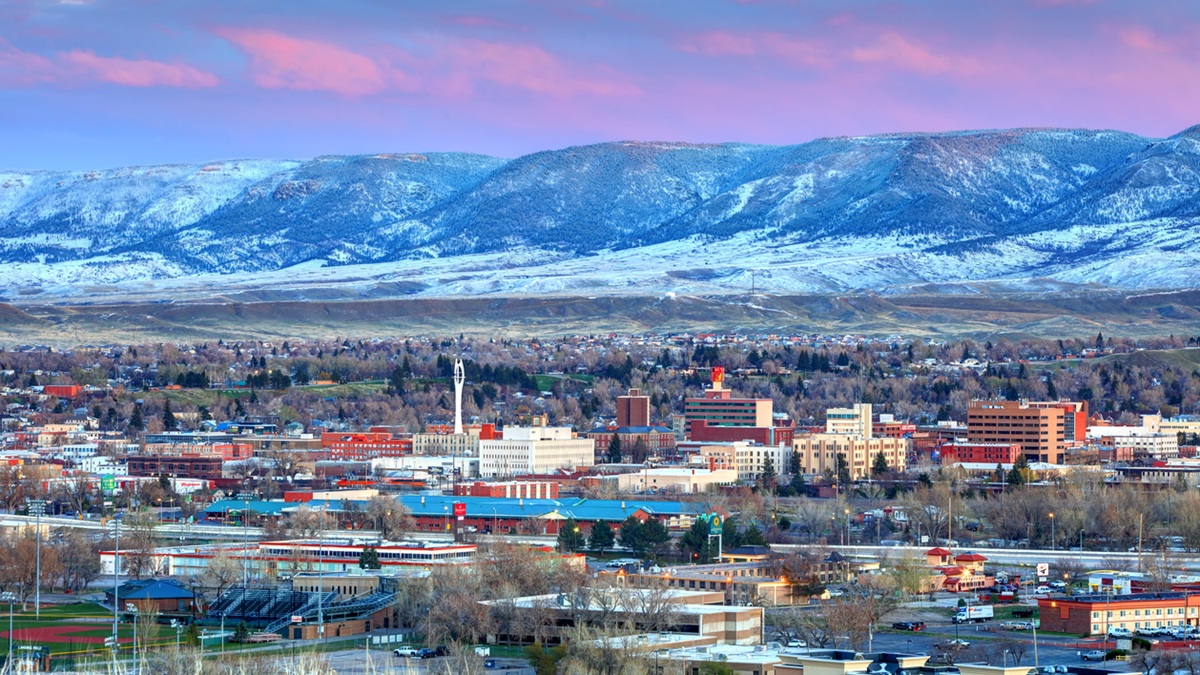 Skyline of a city in Wyoming
