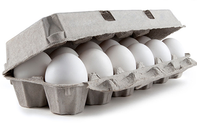 full carton of eggs, slightly open