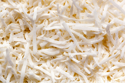 Closeup of shredded coconut