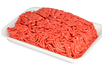 Package of raw ground beef