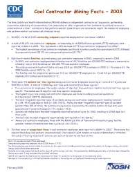 Image of publication Coal Contractor Mining Facts - 2003
