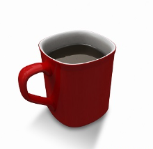 red coffee cup full of coffee