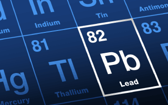 graphic of periodic table with lead highlighted