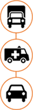 truck, ambulance and car icons