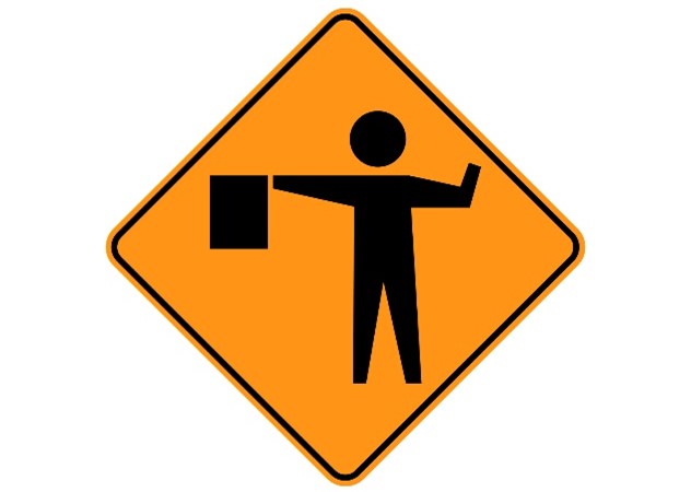 flagman construction sign