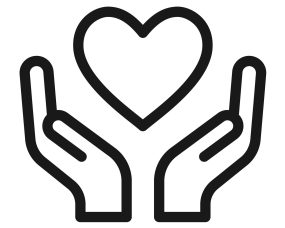 heart saving hands icon