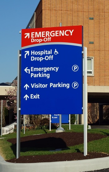 Emergency Drop-off sign