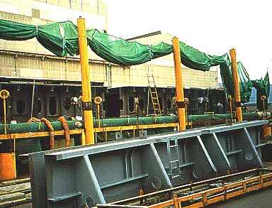 Green netting on poles