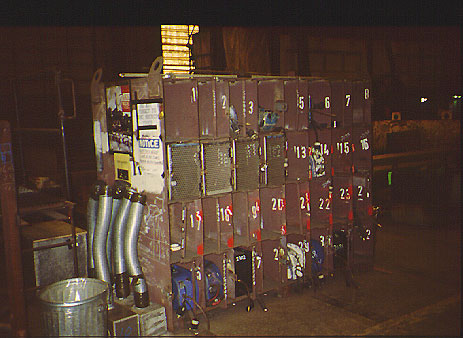 Welding units stored in locker wall unit