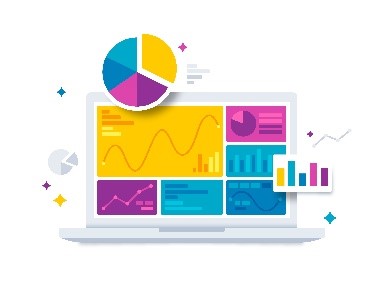 laptop computer and graphs