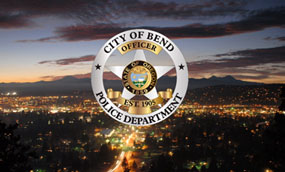 The city of Bend, Oregon seen at night.