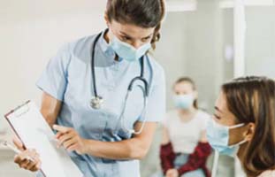 Adolescents at Doctor Office in Masks