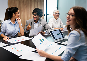 onboarding team at conference table