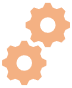 orange cogs icon