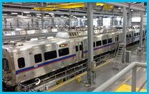 Photo of mass transit vehicle maintenance facility at Stapleton Airport, Denver CO.