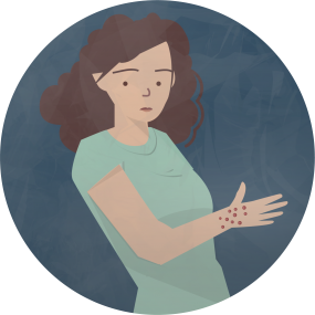 Illustration of a woman with rush in her hand