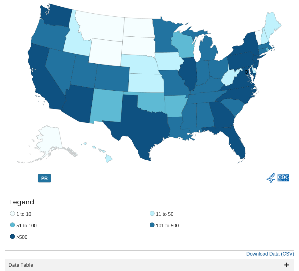 CDC data visualization screenshot taken on archive date