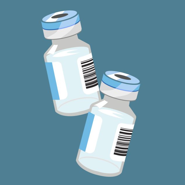 Two vials of mpox virus in illustrated form