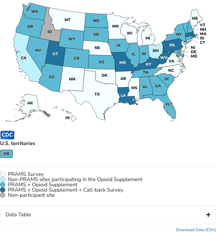 CDC data visualization screenshot taken on archive date