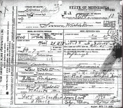 Simon Wickstrom's death certificate