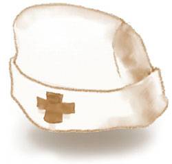 Illustration of a cloth nurse hat