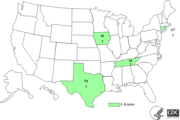 Case Count Maps August 20, 2014: Persons infected with the outbreak strain of Salmonella Braenderup, by state