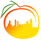 Peach with skyline