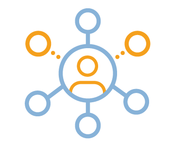 A person in a network connected to six other people in a network