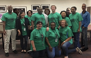 Photo Caption: The photo is taken at a college campus screening. All international students entering in the fall semester are screened and offered treatment for TB. Front row: Patricia Manuse, Sophia Worrell-Brown, Cindy Collins Back row: Abdirahman Yussuf, Renee Jenkins, Jennifer Ritter, Jazzlyn Ivery-Robinson, Archie Robinson, Leannah Grimsley, Shane Gurnee, Chittadaphone Phouthavong, Sandra Santana, Juireith Donko-Hanson, David Bovard