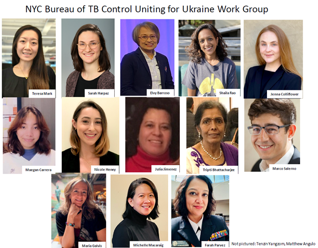 Teresa Mark, Sarah Harpaz, Elvy Barroso, Shaila Rao, PhD, Jenna Colliflower, Maegan Carrera, Nicole Heney, Julia Jimenez, Tripti Bhattacharjee, Marco Salerno, Mari Galvis, Michelle Macaraig, PhD, Farah Parvez, MD, MPH, Tenzin Yangzom (not pictured), Matthew Angulo (not pictured).