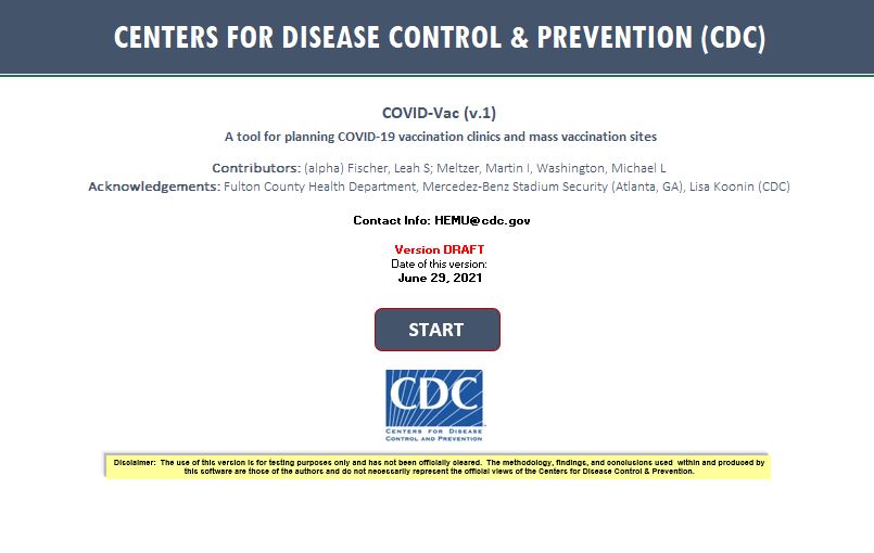 COVID-Vac (v.1), A tool for planning COVID-19 vaccination clinics and mass vaccination sites